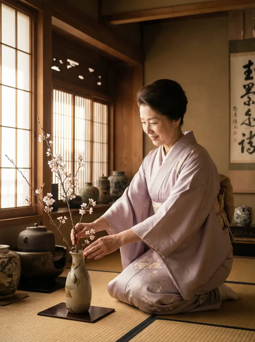 一位优雅的 《美丽新世界》- 美丽新世界影院免费观看~今日热点美丽新世界 在和室中插花